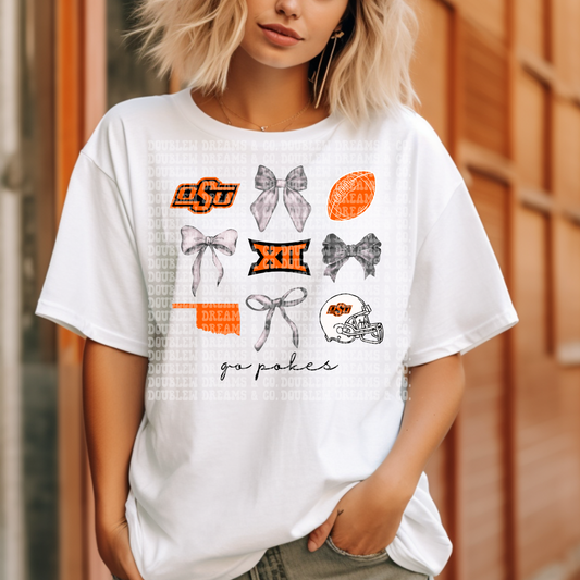 Go Team Bows - College and NFL Available - Tees